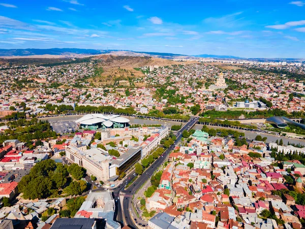 Tiflis Altstadt Luftaufnahme Tiflis Ist Die Hauptstadt Und Größte Stadt — Stockfoto