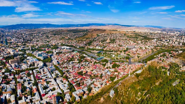Tiflis Altstadt Luftaufnahme Tiflis Ist Die Hauptstadt Und Größte Stadt — Stockfoto