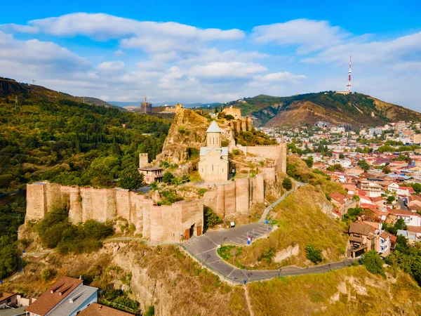 Narikala Fortress Aerial Panoramic View Tbilisi Old Town Tbilisi Capital — Stock Photo, Image