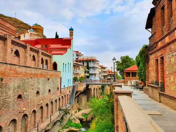 Leghvtakhevi Canyon Dans Quartier Antique Abanotubani Dans Vieille Ville Tbilissi — Photo