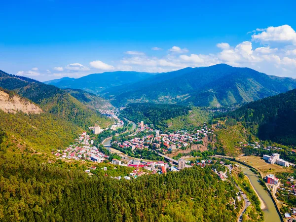 Vue Panoramique Aérienne Borjomi Borjomi Est Une Ville Balnéaire Région — Photo