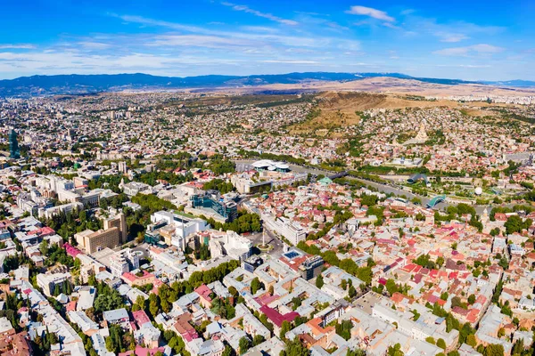 트빌리시 오래된 파노라마 트빌리시 Tbilisi 강변에 위치한 조지아에서 도시입니다 — 스톡 사진