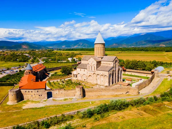 stock image Alaverdi Monastery Complex aerial panoramic view in Kakheti. Kakheti is a region in eastern Georgia with Telavi as its capital.