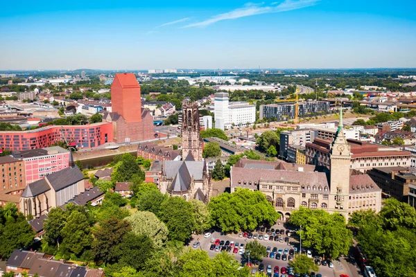 Duisburg Luchtfoto Panoramisch Uitzicht Stad Duitsland — Stockfoto
