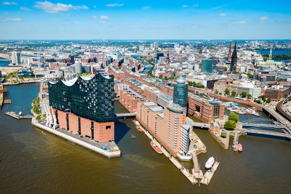 Hamburg Centrum Luchtfoto Panoramisch Uitzicht Stad Duitsland — Stockfoto
