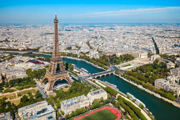 Torre Eiffel Tour Eiffel Vista Aérea Una Torre Celosía Hierro — Foto de Stock