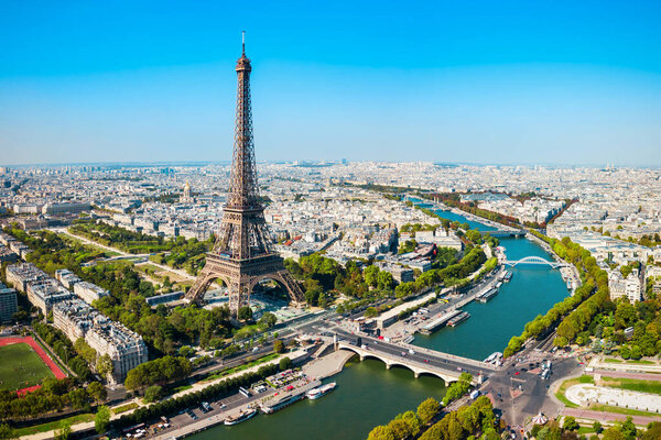 Torre Eiffel Tour Eiffel Vista Aérea Una Torre Celosía Hierro — Foto de Stock