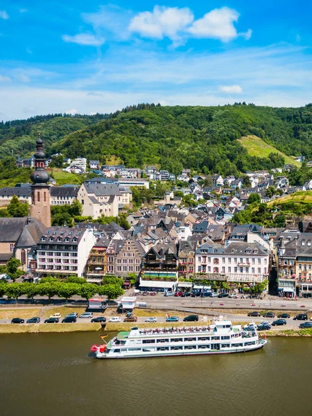 Cochem Ville Vue Aérienne Panoramique Dans Vallée Moselle Allemagne — Photo
