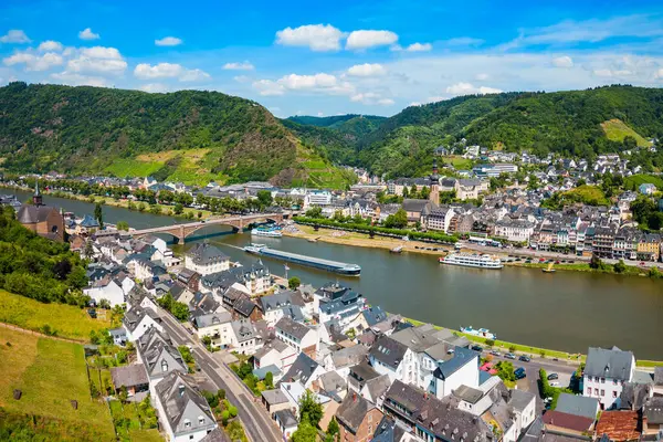 Cochem Town Aerial Panoramic View Moselle Valley Germany — Stock Photo, Image
