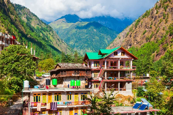 Casas Locales Aldea Kasol Estado Himachal Pradesh India — Foto de Stock