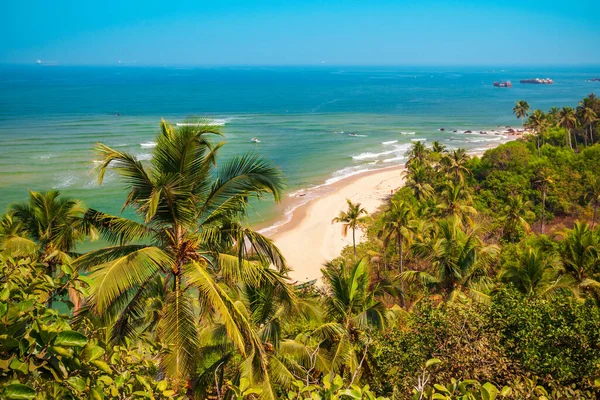 Praia Goa Vista Panorâmica Aérea Índia — Fotografia de Stock
