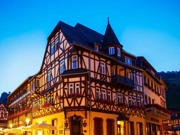 Bacharach Old Town Night Bacharach Small Town Rhine Valley Rhineland — Stock Photo, Image