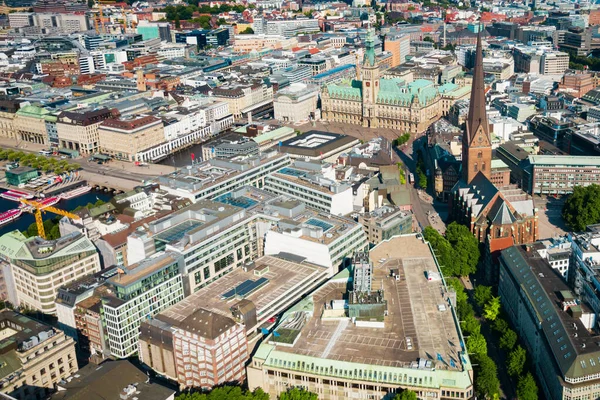 Hamburg City Centre Aerial Panoramic View Germany Stock Picture