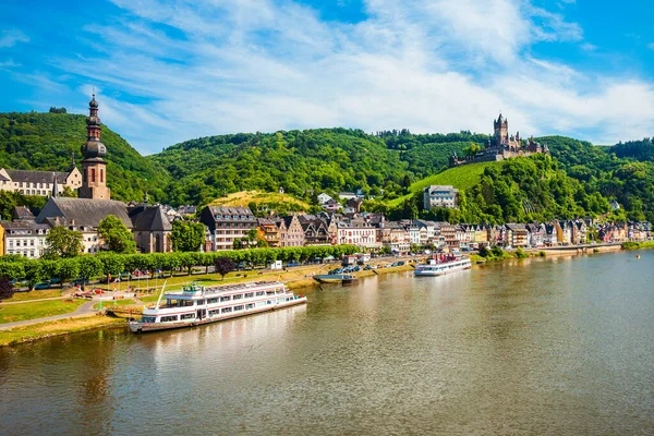 Cochem Town Aerial Panoramic View Moselle Valley Germany — Stock Photo, Image