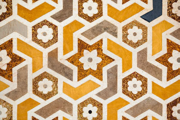 Sfondo Geometrico Sul Muro Del Palazzo Taj Mahal Nella Città — Foto Stock