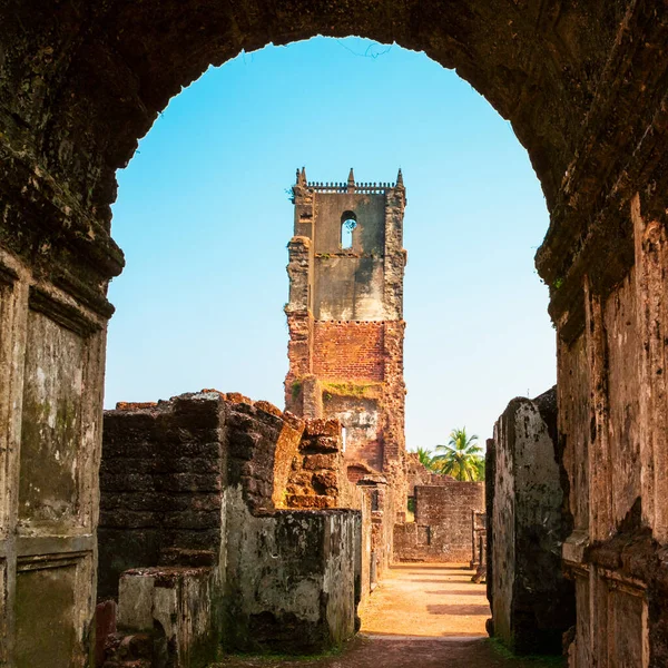 Kirche Des Heiligen Augustinus Ist Ein Zerstörter Kirchenkomplex Old Goa — Stockfoto