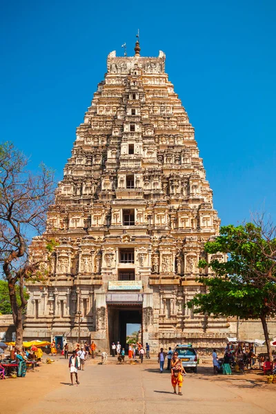 ハンピ インド 2012年2月16日 ハンピのヴィルパクシャ寺院は インドのカルナタカ州のヒンドゥー教のヴィジャヤナグラ帝国の中心地でした — ストック写真