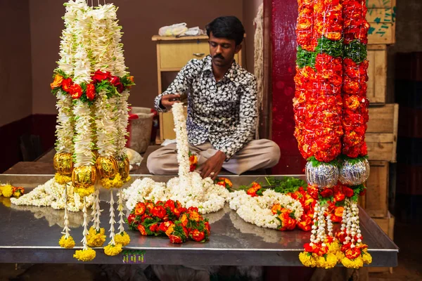 Mer Indien Mars 2012 Blommor Erbjudanden Den Lokala Marknaden Indien — Stockfoto