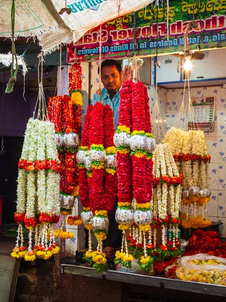 Mer Indien Mars 2012 Blommor Erbjudanden Den Lokala Marknaden Indien — Stockfoto