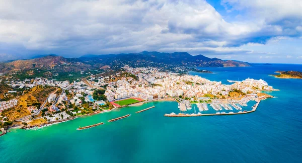 Agios Nikolaos Heeft Een Panoramisch Uitzicht Vanuit Lucht Agios Hagios — Stockfoto