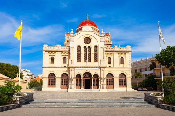 Церковь Святого Мина Греческая Ортодоксальная Церковь Городе Ираклион Острове Крит — стоковое фото