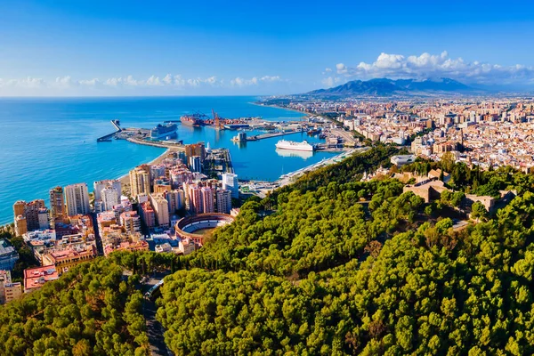 Vista Panorámica Aérea Málaga Málaga Una Ciudad Comunidad Andaluza España —  Fotos de Stock
