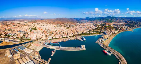 Puerto Málaga Vista Panorámica Aérea Málaga Una Ciudad Comunidad Andaluza —  Fotos de Stock