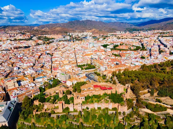 Malaga Alcazaba Aerial Panoramic View Alcazaba Arabian Fortress Malaga City — Stock Photo, Image