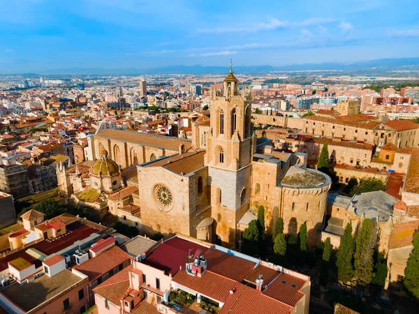 Kathedraal Van Tarragona Panoramisch Uitzicht Vanuit Lucht Het Een Rooms — Stockfoto