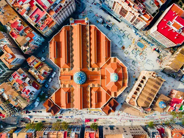 Mercado Central Aerial Panoramic View Mercat Central Public Central Market — Stock Photo, Image