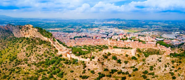 Xativa Castle Aerial Panoramic View Castillo Jativa Castle Located City — Stock Photo, Image