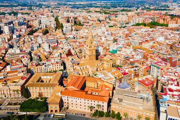 Kościół Najświętszej Marii Panny Lotu Ptaka Murcja Murcia Jest Miastem — Zdjęcie stockowe