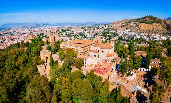 Alhambra Vista Panoramica Aerea Alhambra Complesso Fortificato Situato Nella Città — Foto Stock