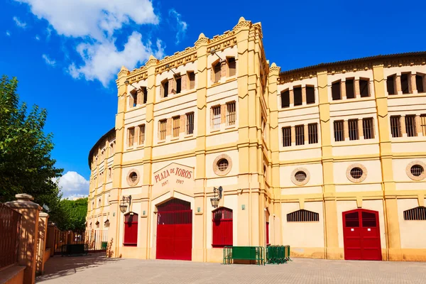 Bullring or plaza de toros building exterior in Murcia. Murcia is a city in south eastern Spain.