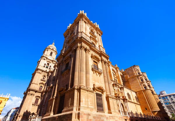 Malaga Katedralen Närbild Katedralen Malaga Romersk Katolsk Kyrka Malaga Stad — Stockfoto