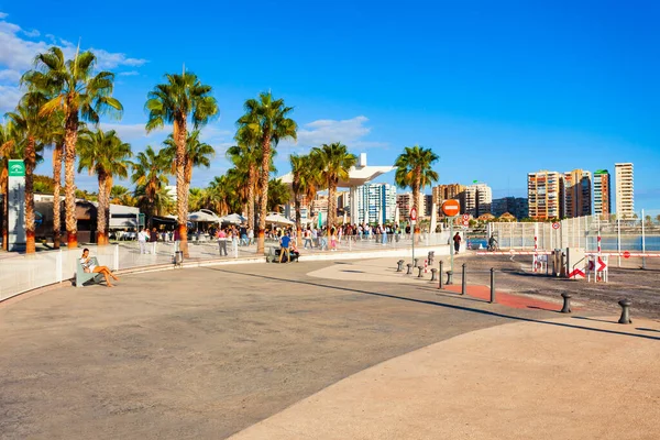 Málaga España Octubre 2021 Paseo Del Muelle Uno Popular Paseo — Foto de Stock