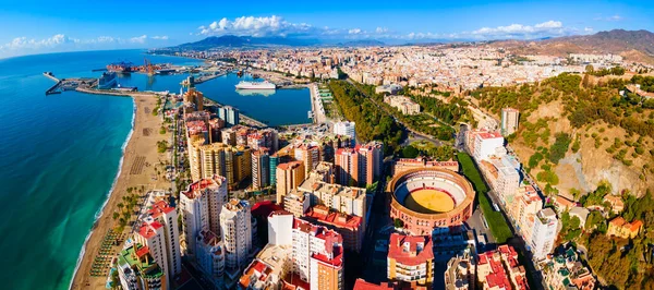 Vue Panoramique Aérienne Malaga Malaga Est Une Ville Communauté Andalouse — Photo
