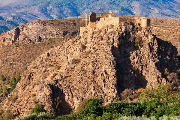 Zamek Lanjaron Lub Castillo Los Moros Mała Średniowieczna Twierdza Mieście — Zdjęcie stockowe