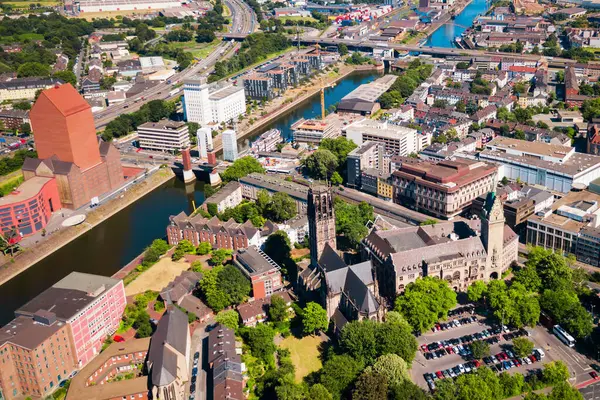 Duisburg City Aerial Panoramic View Germany — Stock Photo, Image