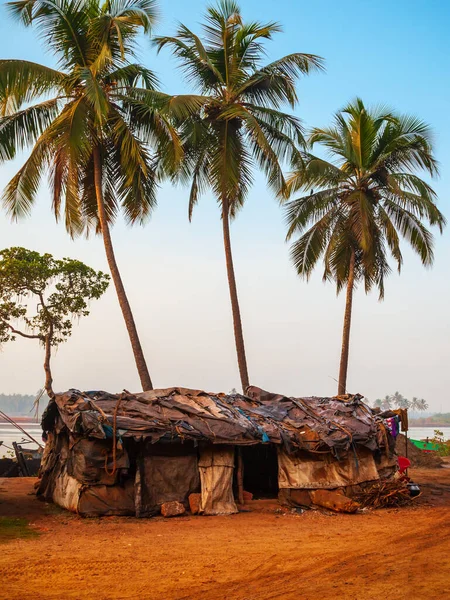 Cabane Des Bidonvilles Est Une Maison Pauvres Inde — Photo