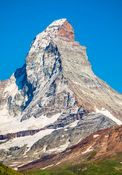 Matterhorn Οροσειρά Των Άλπεων Που Βρίσκεται Μεταξύ Ελβετίας Και Ιταλίας — Φωτογραφία Αρχείου
