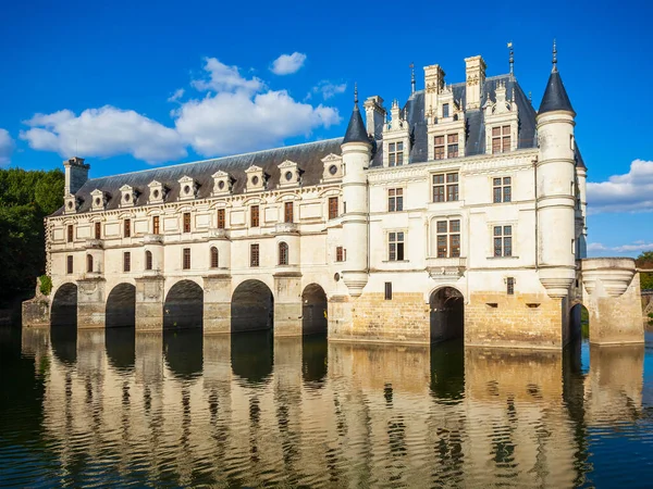 Chateau Chenonceau Французький Замок Охоплює Річку Шер Біля Селища Ченонсо — стокове фото