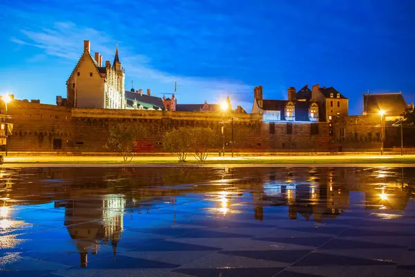Замок Герцогов Бретани Замка Бретань Является Замок Городе Нант Франции Лицензионные Стоковые Изображения