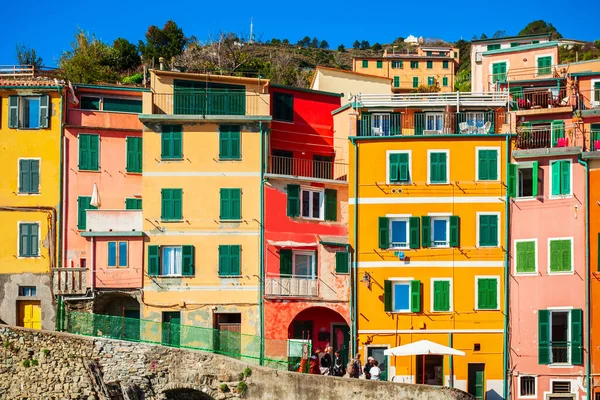 Riomaggiore Małe Miasteczko Parku Narodowym Cinque Terre Prowincja Spezia Regionie Obrazy Stockowe bez tantiem