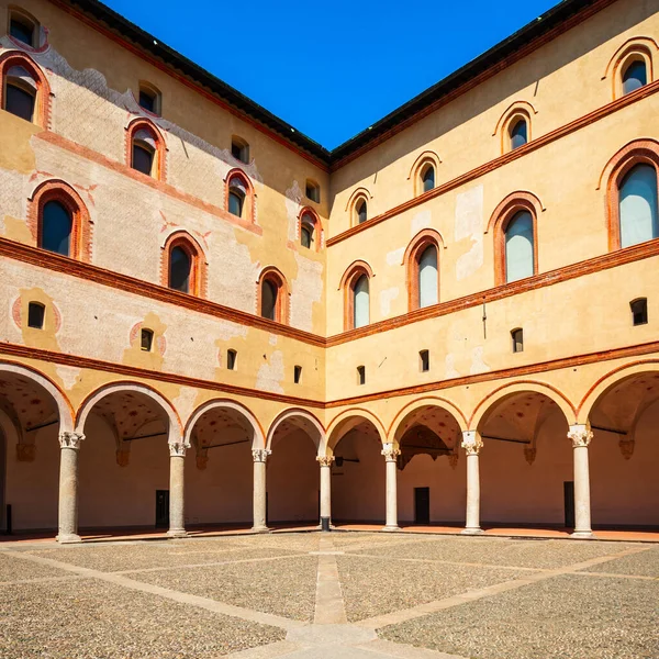 Sforza Slott Eller Castello Sforzesco Ligger Milano Stad Norra Italien Stockfoto