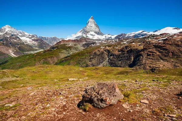 Sviçre Talya Arasında Yer Alan Alplerin Matterhorn Sıradağları Telifsiz Stok Imajlar