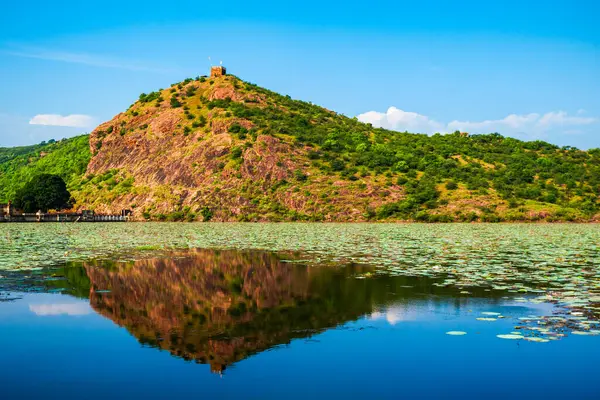 Jezioro Jet Sagar Chata Straży Bydlęcej Tiger Hills Położone Mieście Obrazy Stockowe bez tantiem