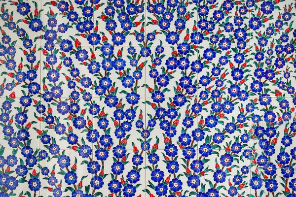 Bloemen Patroon Ontwerp Muur Van Sheikh Zayed Grand Moskee Grootste — Stockfoto