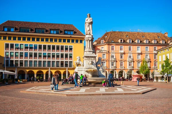 Bolzano Itálie Dubna 2019 Waltherplatz Nebo Piazza Walther Von Der — Stock fotografie