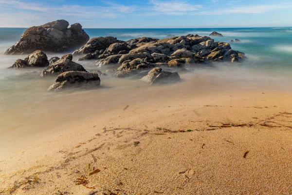Long Exposure Ocean Povoa Vazim North Portugal — Stock Photo, Image